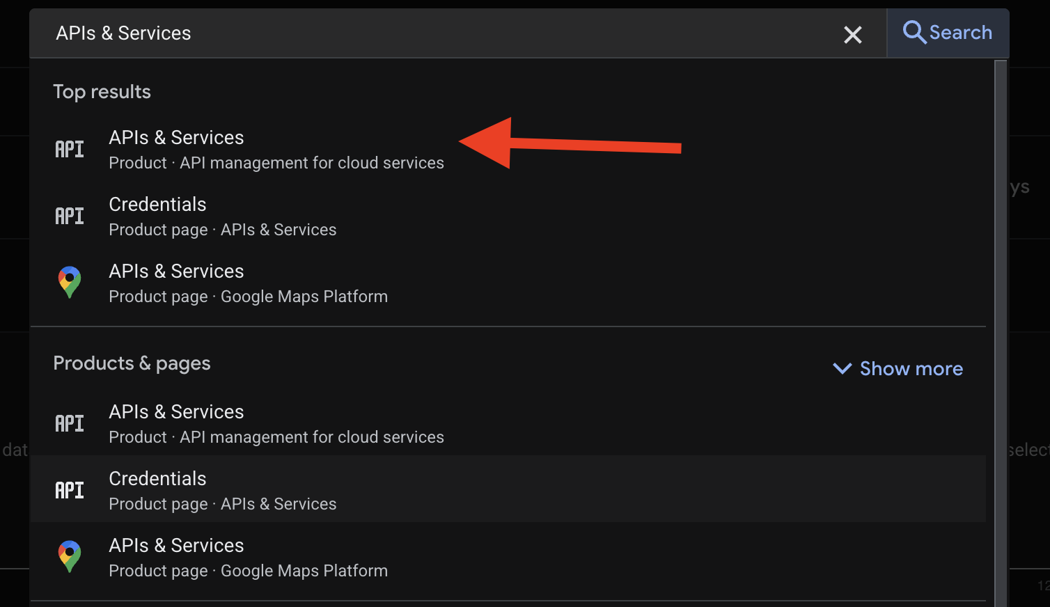 Select API and Services